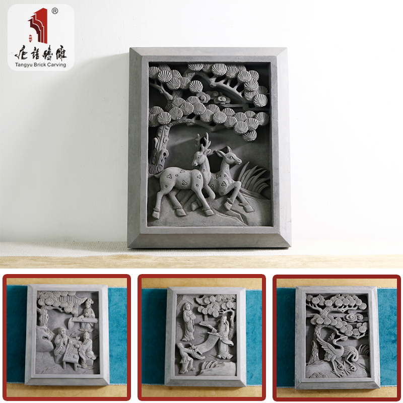 Tang language 24 * 30cm vertical long door head side wall on both sides decoration embossed imitation ancient painting Chinese film wall photo wall decoration