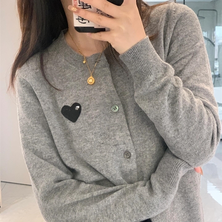 High Quality! Japanese Classic Small Round Neck Heart Cardigan Wool Knitwear Casual Versatile Jacket for Women in Autumn and Winter