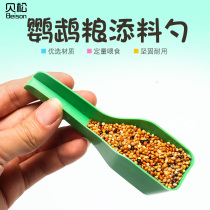 Besson parrot bird starling Wren food cup plus food spoon Tiger skin grain addition spoon Add feed bird Xuanfeng food spoon