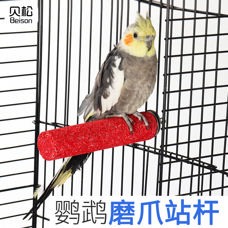 Besson parrot claw grinding rod beak grinding rod Tiger skin starling Wren thrush bird sand bar stand stick frame Bird cage accessories