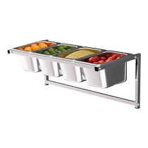 1 6 seasoning rack stainless steel serving basin wall rack single row milk tea shop jam box divided into three compartments 4 flavors and 5 compartments