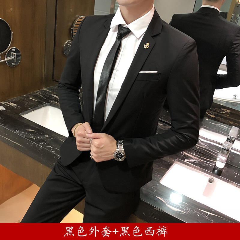 Suit phù hợp với những người đàn ông Hàn Quốc phiên bản của kinh doanh trang phục chính thức những người đàn ông bình thường của nghề nghiệp của sinh viên đại học phù hợp với cổ trắng bảo hộ lao động chuyên nghiệp