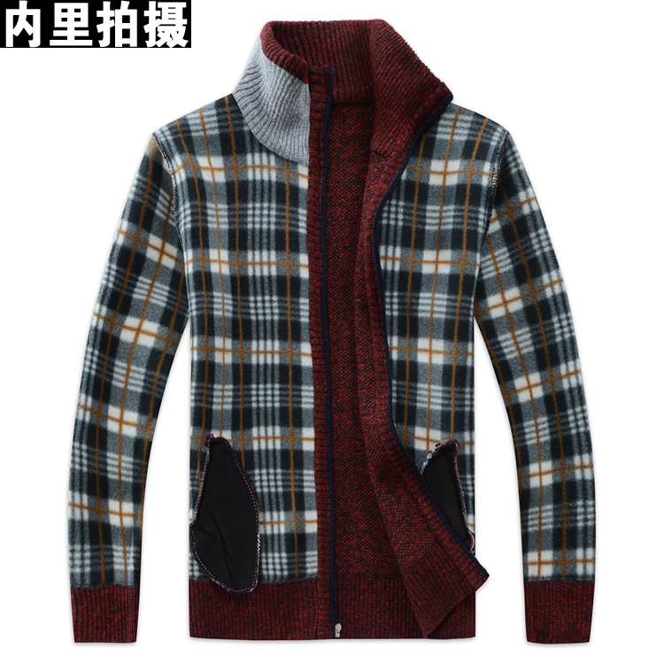 Mùa thu và mùa đông áo khoác nam cộng với nhung dày rộng rãi áo khoác ngoài nam thanh niên cổ áo hoang dã áo khoác braid áo jean nam