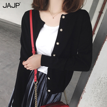 2021 new knitted cardigan womens autumn thin short top long-sleeved net red wild slim western style small jacket