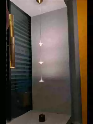 Minimalist living room aisle background wall floor lamp Nordic designer personality creative bedroom bedside chandelier landing style