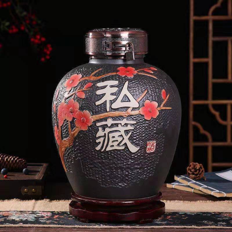 Jingdezhen blue and white wine altar antique sealed wine tank household 20 jin 30 jin wine tank soaking medicine wine brewing liquor pot