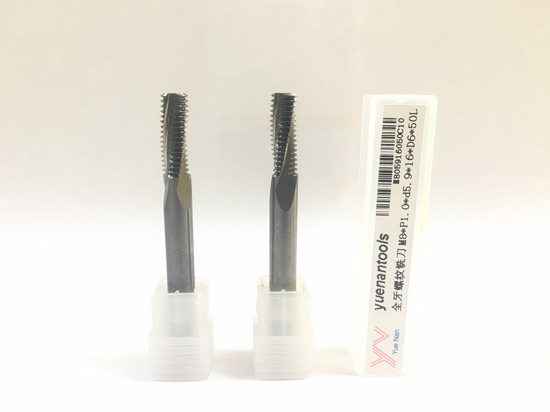 Full tooth tungsten steel aluminum thread milling cutter M3M4M5M6M8M10M12 machining center alloy milling cutter inner thread