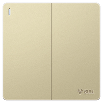 Bull two-on dual-control switch household 86 two-position dual-connected dual-control 2-on dual-control power light panel G12 gold