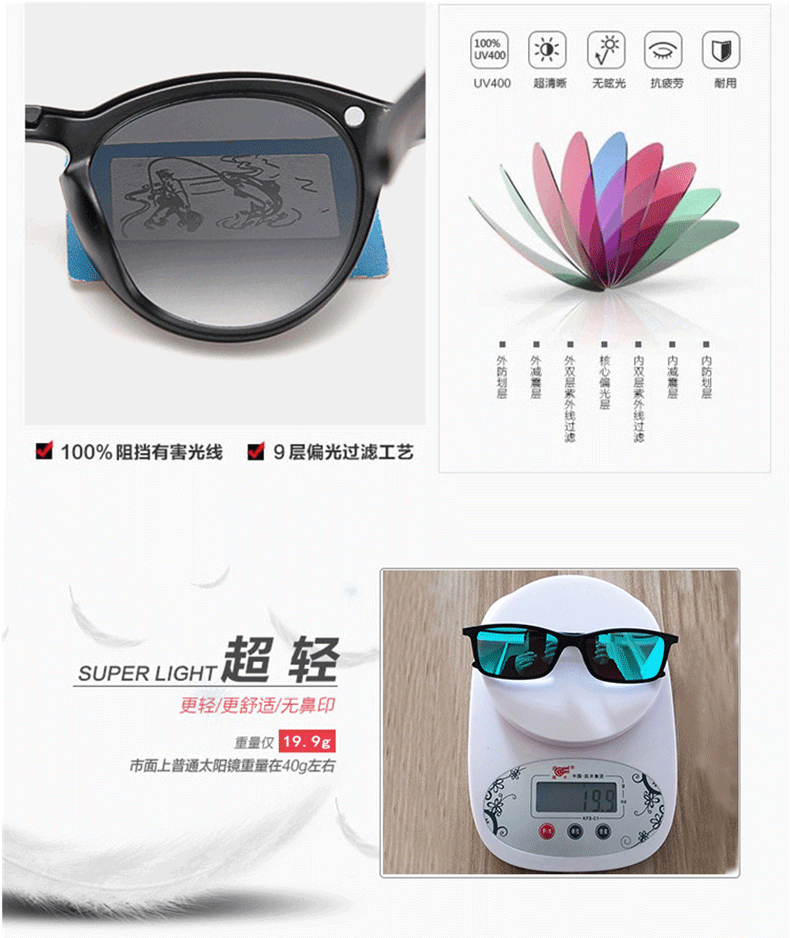 Gương từ tính Kính cận thị Kính râm Nam phân cực vuông Hộp điều khiển nhỏ có thể được bao gồm với độ của kính râm mắt kính rayban