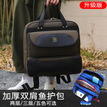 Fishing backpack double shoulder thickness multi-functional fishing pack waterproof wear resistant fishing chair pack special fishing pack folding and thickening