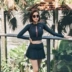 Váy liền thân thể thao Hàn Quốc dài tay chống nắng quần bơi nữ eo cao che bụng nhỏ ngực lộng lẫy áo tắm nóng bỏng gợi cảm áo bơi 2 mảnh Bộ đồ bơi hai mảnh