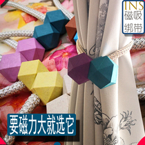 New wheat straw curtain magnet buckle tied European modern wild tie rope lace curtain buckle clip a pair of