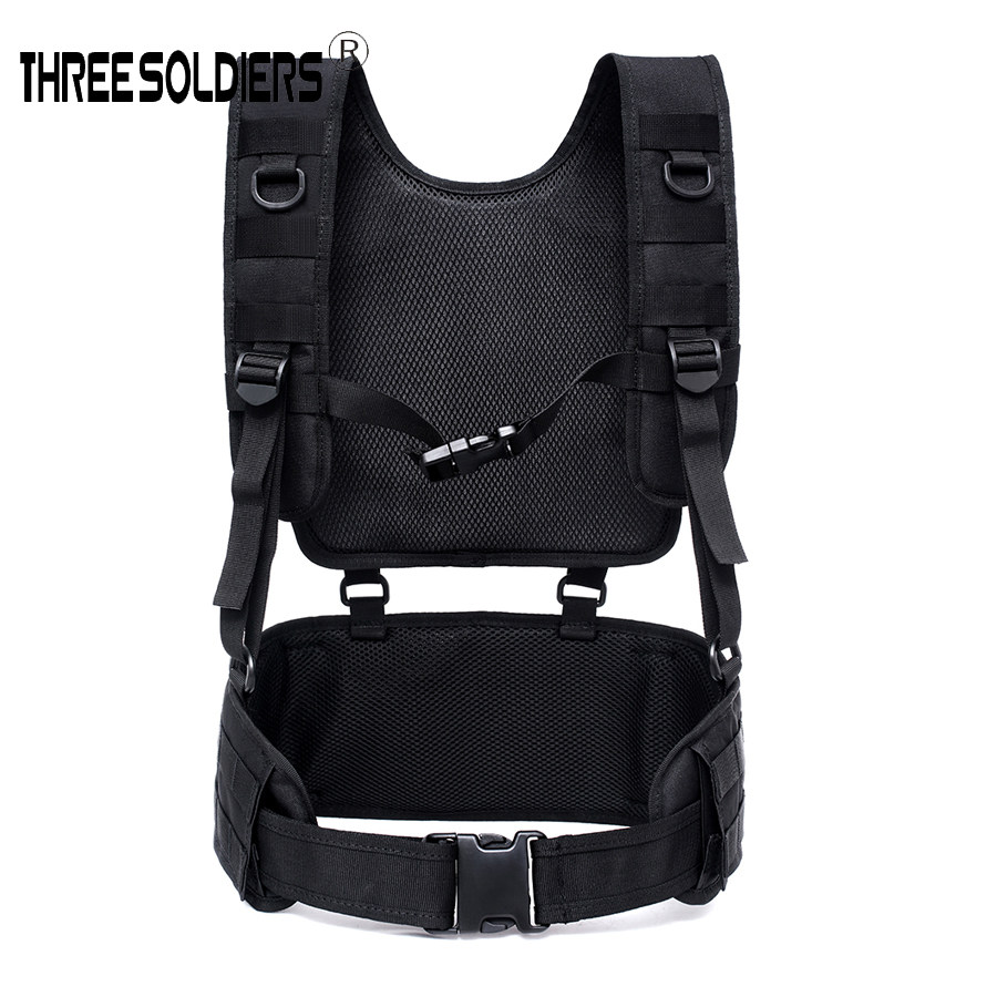 Outdoor military fan tactical vest waist seal widened waist protection chest hanging breathable lightweight MOLLE load shoulder belt belt