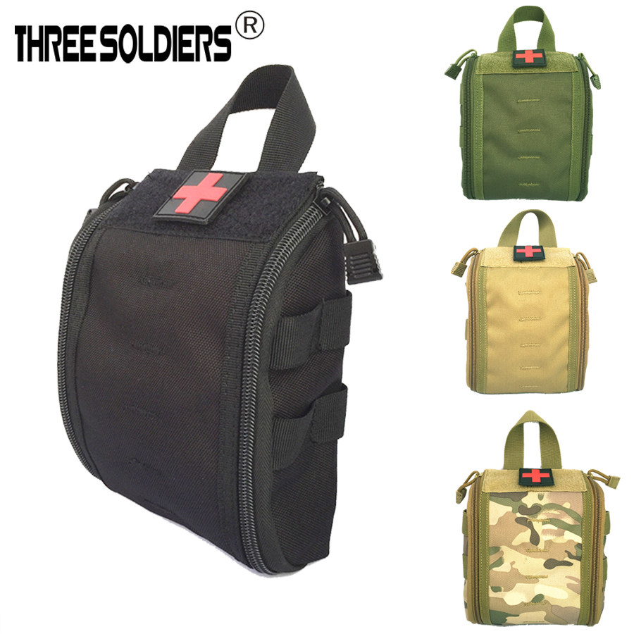 Three soldiers outdoor tactical first aid kit portable in-vehicle wild survival medical kit molle attachment package