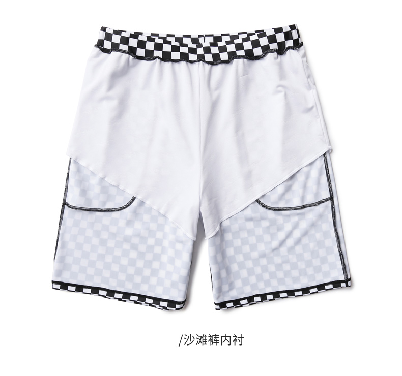 Quần short đi biển cho nam nhanh chóng phơi quần áo nghỉ mát bên bờ biển cộng với phân bón để tăng suối nước nóng năm điểm kẻ sọc quần bơi nam 	ao quần đi biển	