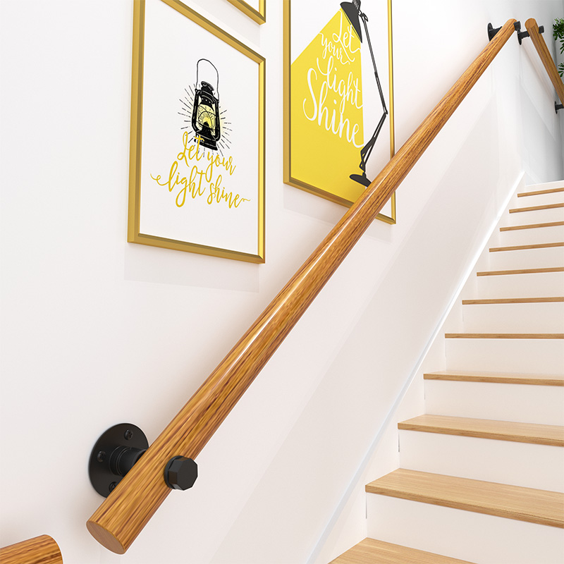 European-style staircase handrail simple modern home wall-against the wall of the elderly indoor corridor loft kindergarten non-slip wooden guardrail