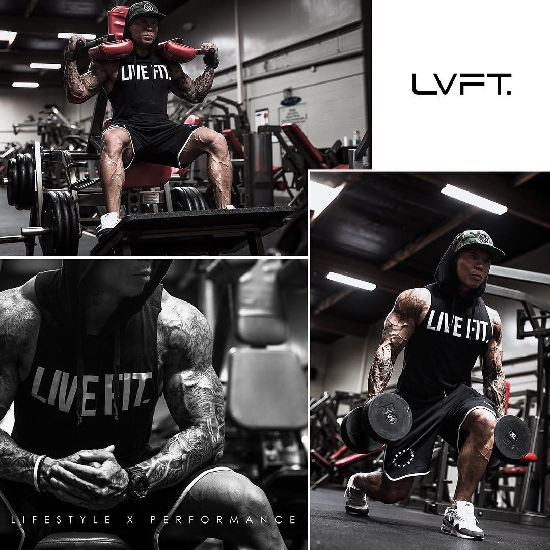 LVFT cơ anh trai vest thể thao nam 2018 hè mới tập thể dục giản dị áo cotton tập mũ trùm đầu áo phao 3 lỗ