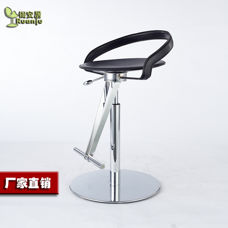 Fashion simple light luxury design Lifting and rotating leather bar chair Dining chair Front desk reception high stool B203-1