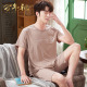 Mens đồ ngủ mùa hè Mordale Short Sleeve Home Mang Thin Ice Summer Silk Set Loose Trung niên Dad Big Size.