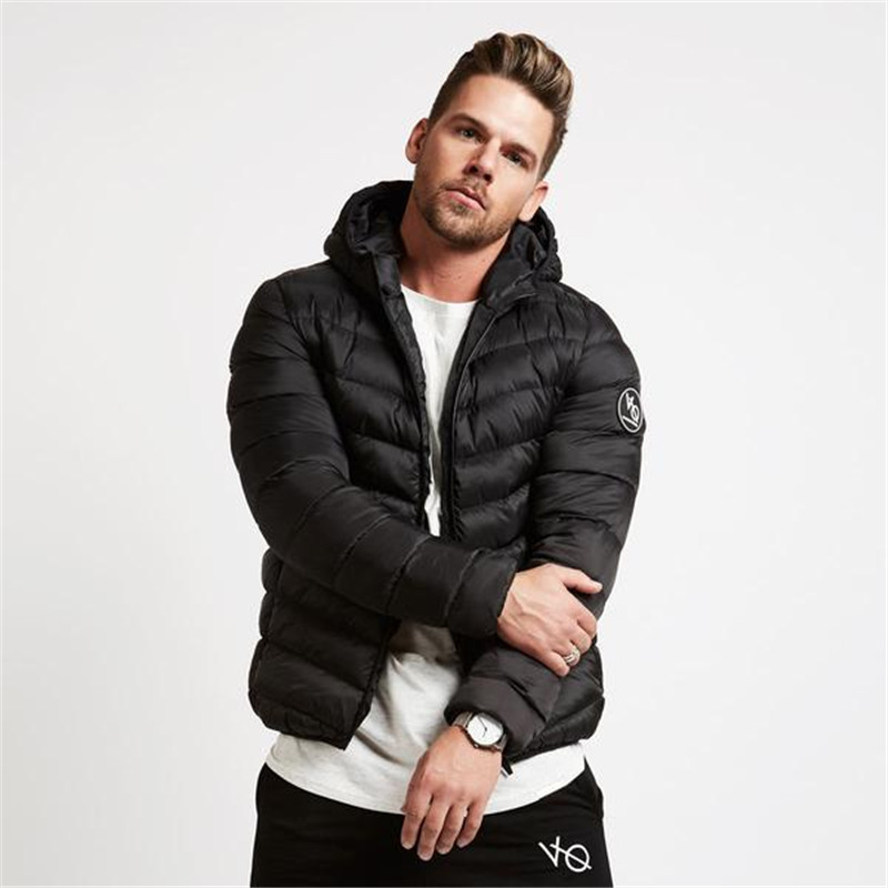 2018 mùa đông người đàn ông mới của dày bông cardigan ngắn trùm đầu dây kéo áo sơ mi ánh sáng ấm thể thao nam áo khoác áo phao nam lông vũ