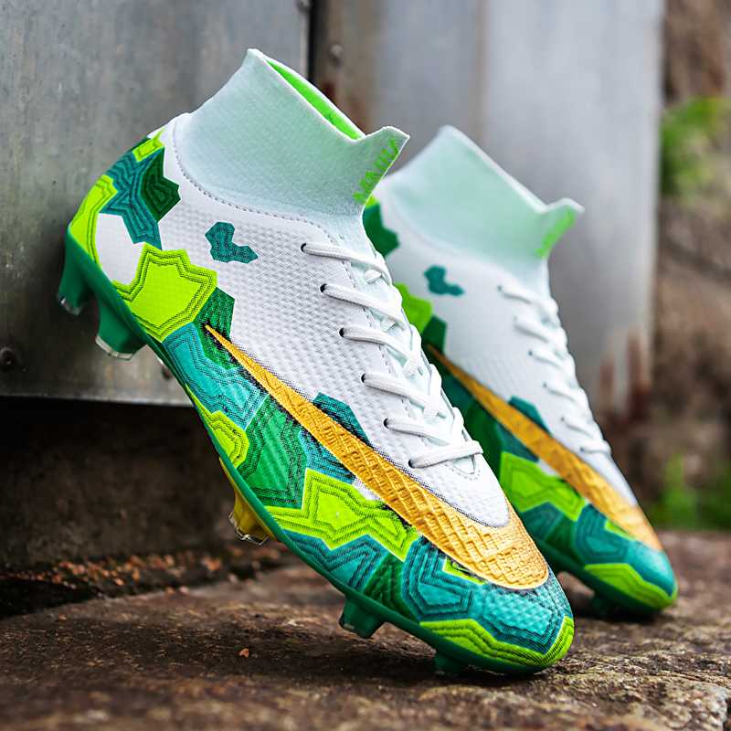 Soccer shoes C Ronaldo assassin men's broken nail high tube CR7 shoes children's training shoes ag long nails mandarin duck Neymar tf