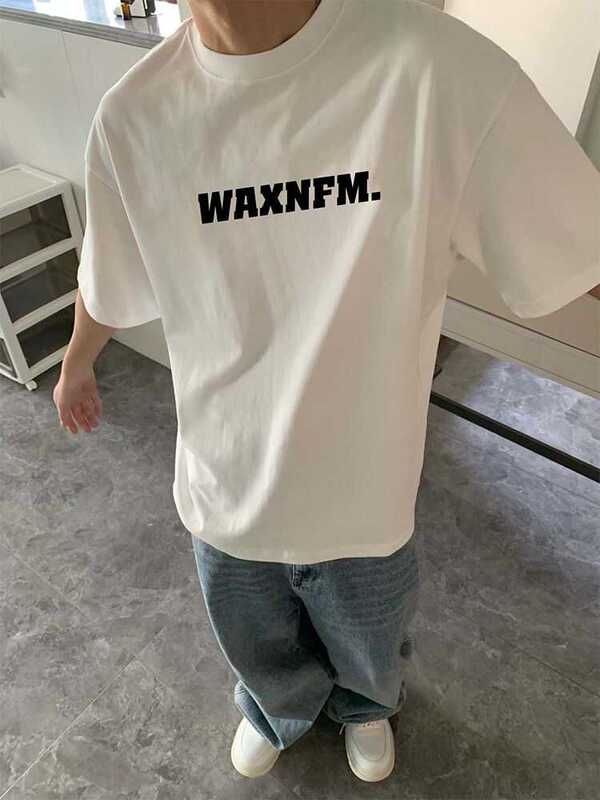 100% Heavyweight Pure Cotton Simple Letter Print Short-Sleeve T-Shirt for Men, Summer White Trendy Brand, Cool and Stylish Loose Fit with Small Neckline Top 100% Heavyweight Pure Cotton Simple Letter Print Short-Sleeve T-Shirt for Men, Summer White Trendy Brand, Cool and Stylish Loose Fit with Small Neckline Top