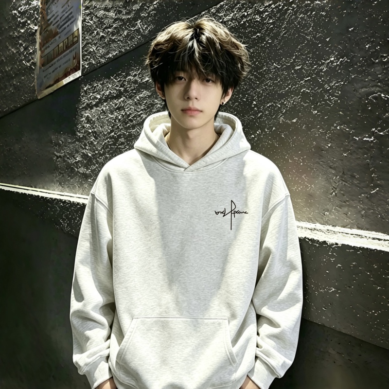 American-Style Letter Print Cotton Versatile Hooded Sweatshirt for Teenagers, Men's Loose Heavyweight Fleece-Lined Trendy Top for Students American-Style Letter Print Cotton Versatile Hooded Sweatshirt for Teenagers, Men's Loose Heavyweight Fleece-Lined Trendy Top for Students