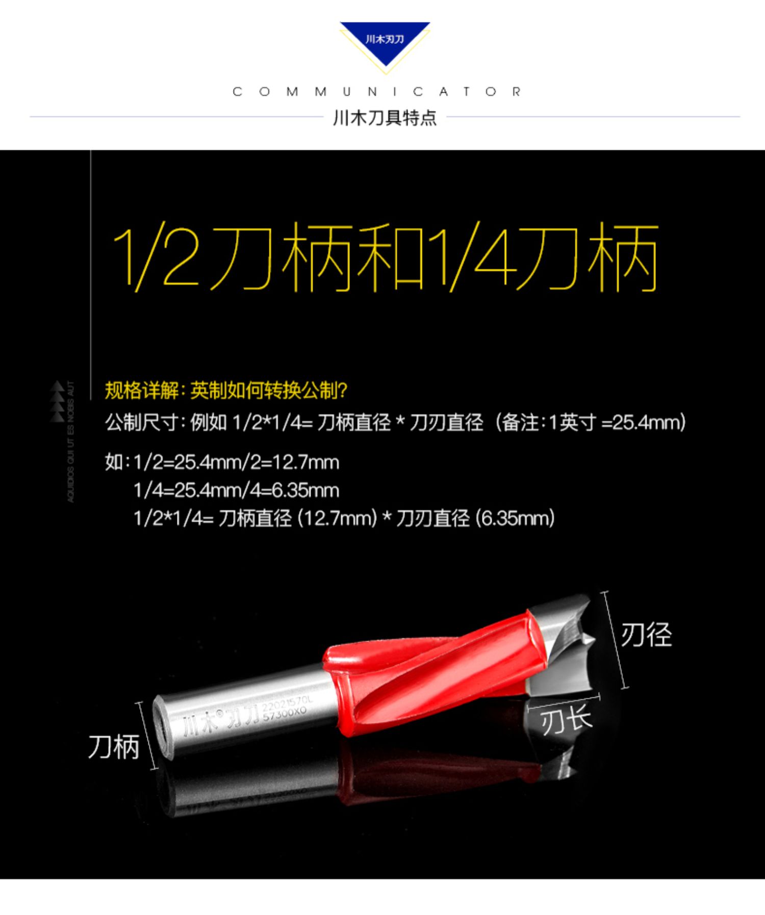 Chuanmu lưỡi dao khoan dao B-type khoan công cụ cắt gỗ công cụ cắt dao thẳng dao phay 2202 (2) - Dụng cụ cắt