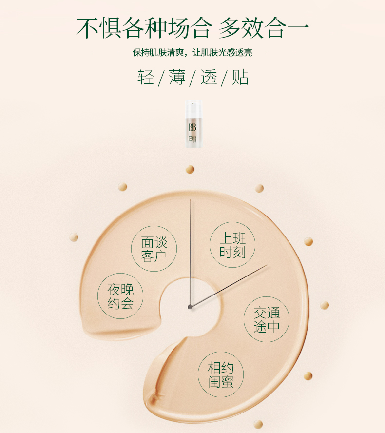 Ba cỏ hai cây BB cream 30g vàng vàng dưỡng dưỡng nude cách ly kem che khuyết điểm dưỡng ẩm CC kem bb collagen hàn quốc