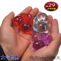 Large transparent acrylic crystal fruit Cherry pendant toy Children DIY handmade beaded jewel necklace
