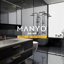 Simple Nordic bathroom mosaic small tile 25mm black ceramic tile kitchen toilet mosaic wall tile