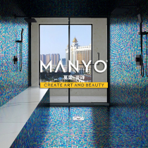 European bathroom toilet pool Black colorful glass decoration magic mosaic background wall 20mm wall tiles