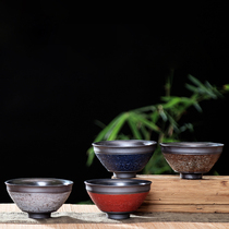 Tea sets tea cups simple Handmade coarse pottery Japanese ceramic meditation cups household tea cups tea bowls individual cups