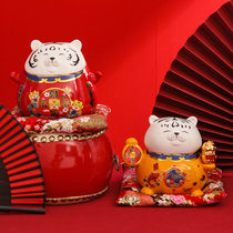 Ceramic wiring tiger mascot tiger baby storage tank opening giftsHome 2022 life zodiac