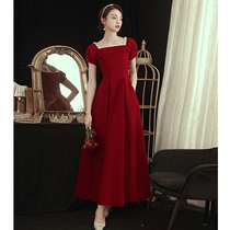 Toast bridal wine long engagement dress dress can usually be worn back short sleeve temperament female autumn