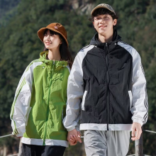 Trendy contrasting color patchwork for spring and summer, thin sun protection clothing for fashionable couples, new versatile men's ultra-thin jacket