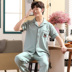 Mùa hè bé trai tuổi teen pajama phim hoạt hình cậu bé lớn mỏng quần ngắn tay bông junior trung học quần áo sinh viên về nhà. 