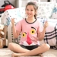 Bộ đồ ngủ pijama trẻ em, quần áo mẹ và nữ, quần áo trẻ em mùa hè cotton tinh khiết ngắn tay 12 bé gái, 15 tuổi, trung niên, đồ mặc nhà mỏng - Giống cái