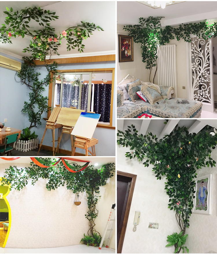 Cây mô phỏng lá giả trong nhà phòng khách cây xanh trang trí cây nho trần nhựa hoa cây mây cây xanh tường cây - Hoa nhân tạo / Cây / Trái cây bình hoa giả