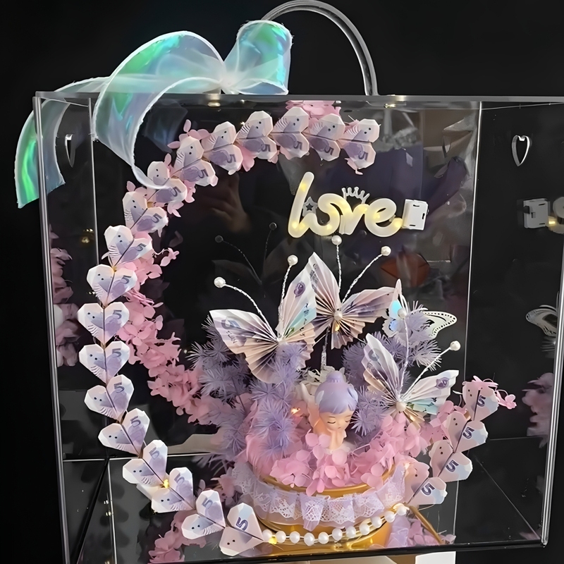Internet Celebrity Moon Has Money to Spend DIY Creative Goddess Day LAOSHU Gift Box Material Kit Acrylic Box for Girlfriend or Best Friend