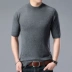 Áo len dệt kim cashmere cổ tay ngắn Hengyuan Xiangcai mùa thu và mùa đông nam dệt kim áo thun nửa tay áo len xu hướng Hàn Quốc - Áo len Cashmere