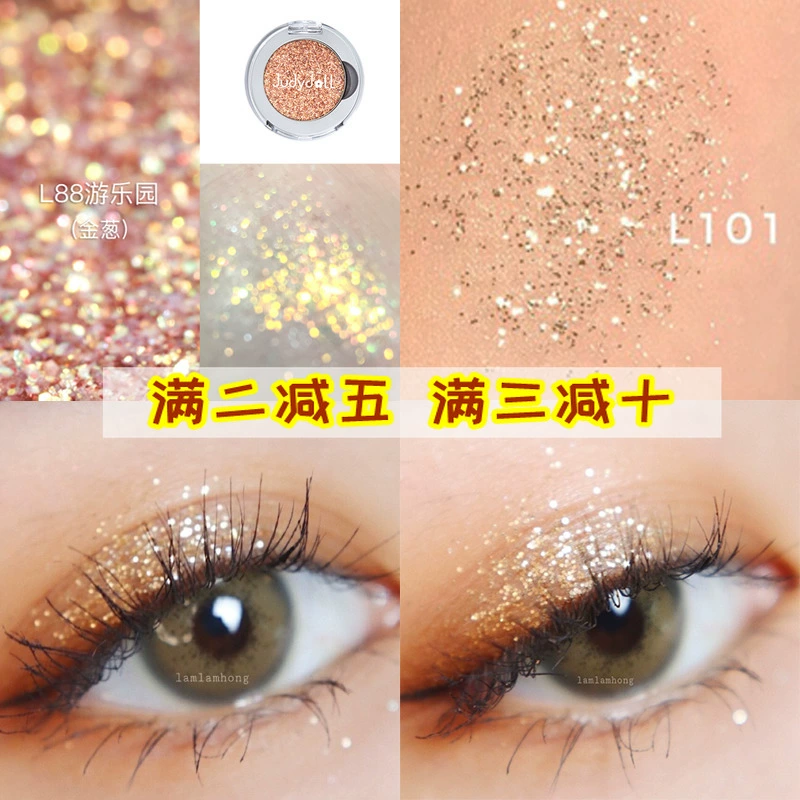 Judydoll Orange Flower Soft Light Symphony Monochrome Eyeshadow Glitter Flash 101L88 Brin bling Stage Jump Di - Bóng mắt