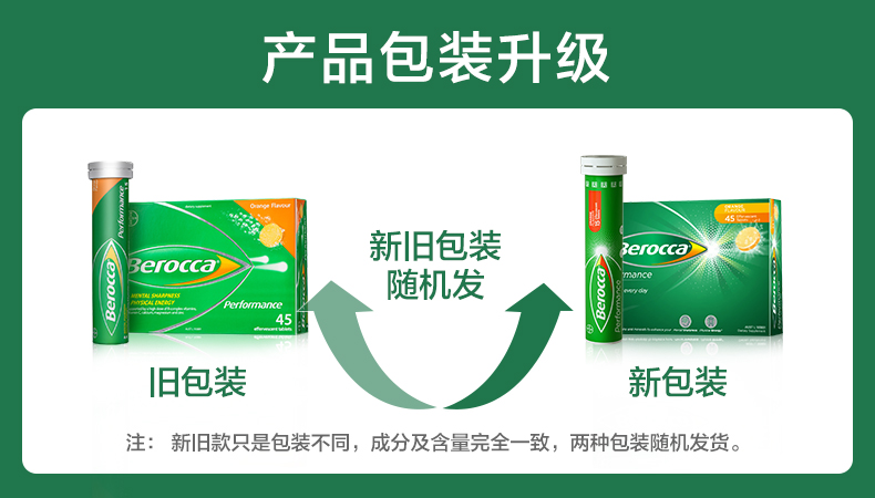 【Berocca】复合维生素泡腾片45片