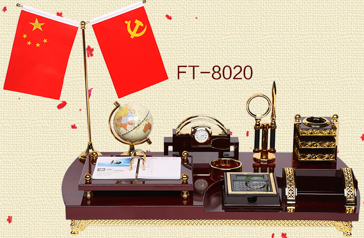 Fante mới giả gỗ gụ trang trí văn phòng cao cấp sáng tạo trang trí máy tính để bàn ông chủ Wentai quảng cáo quà tặng tùy chỉnh đồ trang trí nội thất