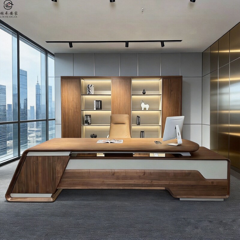 New Chinese-Style Executive Desk 2026 New Model Solid Wood Office Desk Walnut Wood High-End Executive Desk Boss Desk with a Sense of Sophistication New Chinese-Style Executive Desk 2026 New Model Solid Wood Office Desk Walnut Wood High-End Executive Desk Boss Desk with a Sense of Sophistication