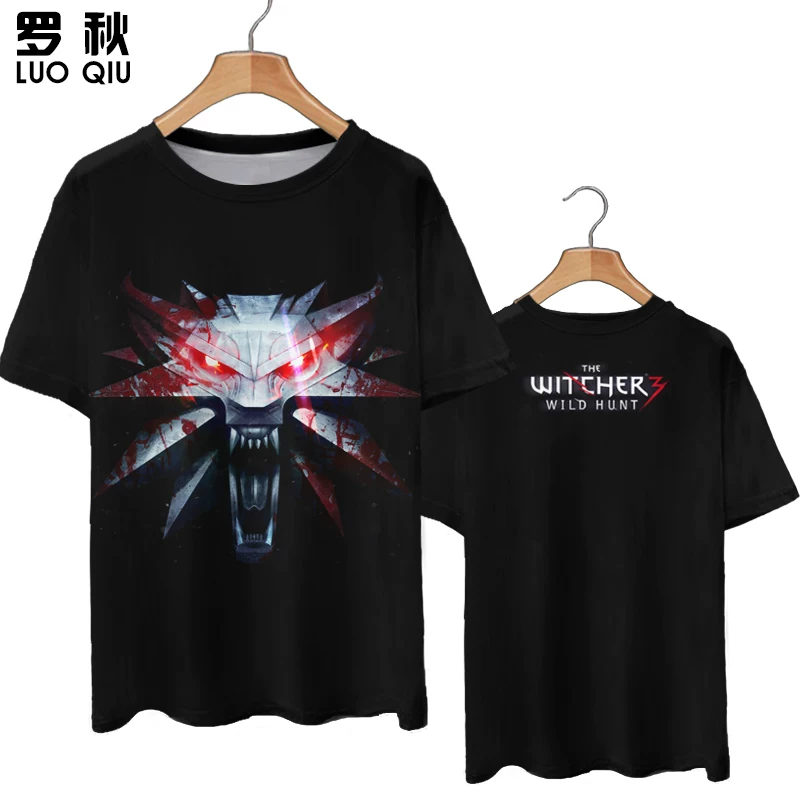The Witcher 3 Crazy Hunting The Witcher Hunter Game Short-sleeved T-shirt Men's Speed Dry Half-sleeved Ice Filter