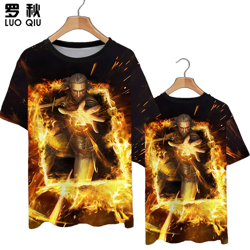 The Witcher 3 Crazy Hunting The Witcher Hunter Game Short-sleeved T-shirt Men's Speed Dry Half-sleeved Ice Filter