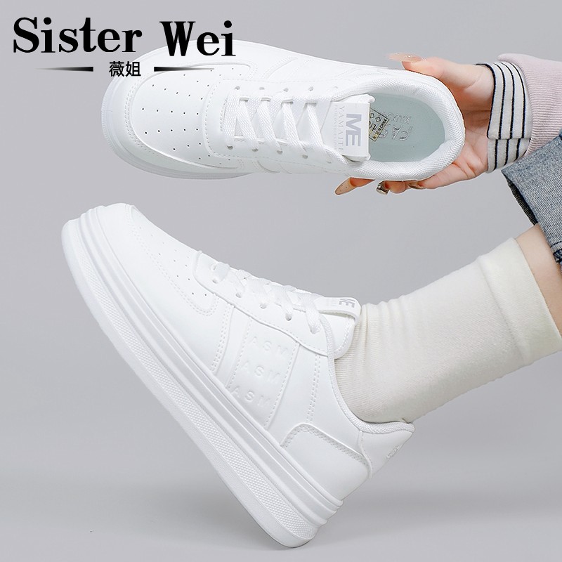 Спортивная обувь; женская обувь в новом стиле; коллекция 2026 года; сезон весна-осень; популярный модный стиль; универсальная модная белая обувь; повседневные кроссовки на толстой подошве; тренд