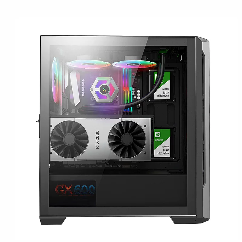 Классический корпус настольного ПК Hangjia GX680H Time Emperor Gaming Gaming Gaming Glass боковая вертикальная стенка Vertical модель E-ATX