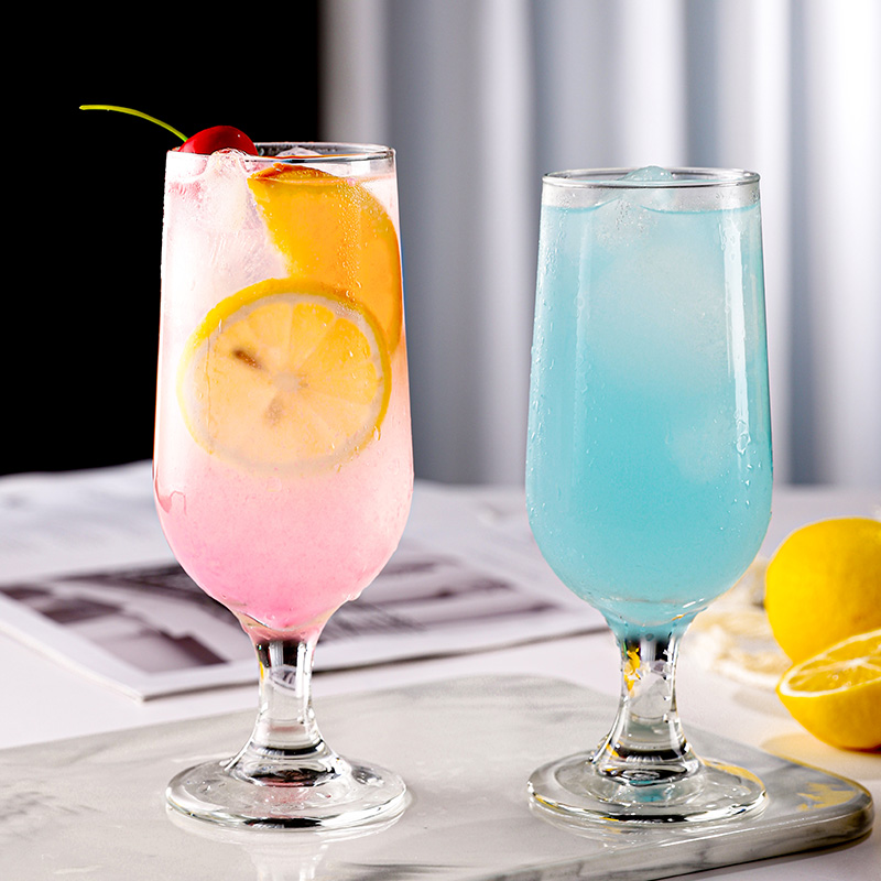 Creative High Foot Glass Water Cup Hotel Swing Table Multifunction Juice Cups Beer Cups Heat Resistant Process Fancy Tea Cups